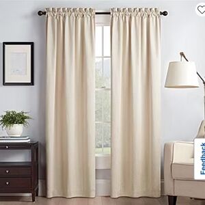 3 Eclipse Canova Energy Saving LightFilteringRod Pocket Single CurtainPanelIvory